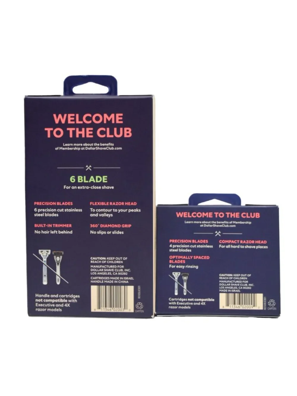 Dollar Shave Club Razor Handle 6 Blade and 4 Blade Cartridges Shaving Shaver Kit